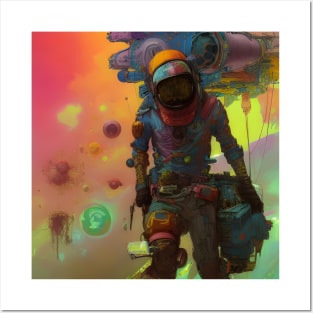 Astronaut in Rainbow Colours Posters and Art